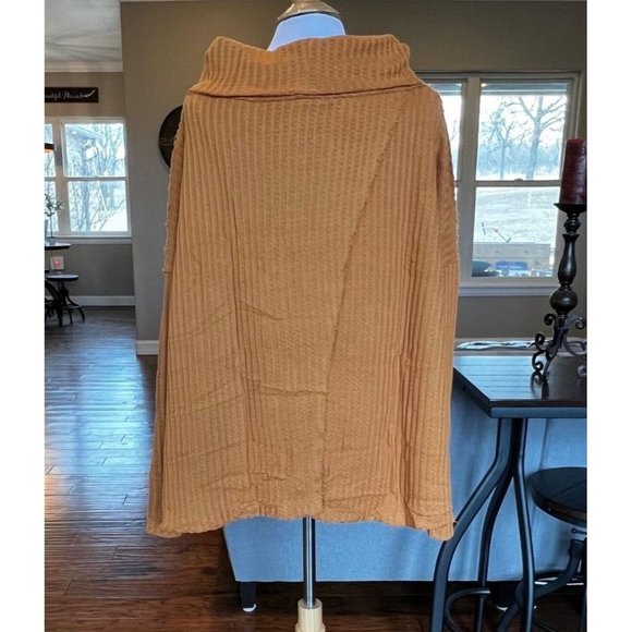 NWT Free People Juicy L/S Sweater XS S M Cowl Neck Draped Tunic Top Split Back - Picture 12 of 15